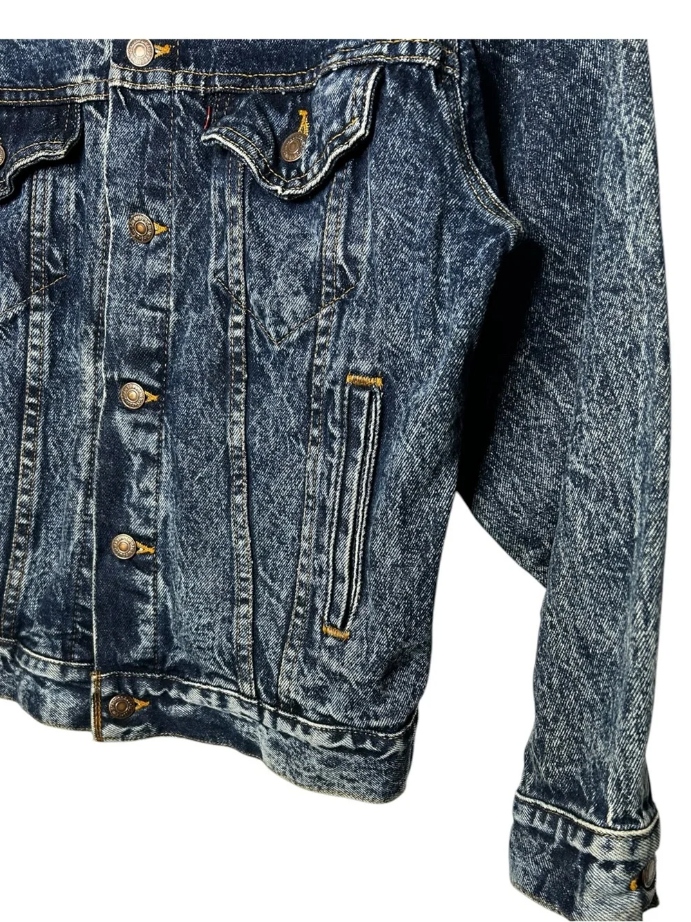 Vintage Levi's Type III 70507 Acid Wash Denim Trucker Jacket USA Small - Picture 2 of 15